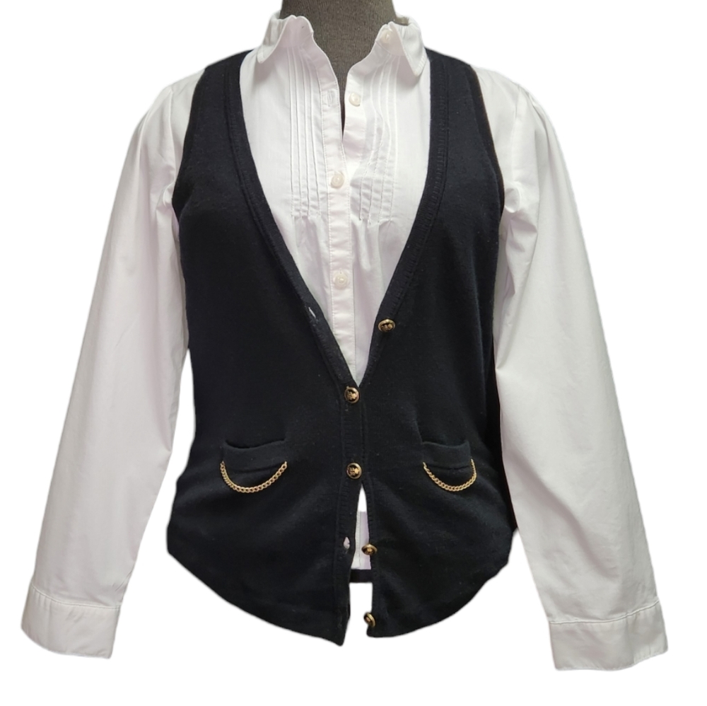 Juicy Couture V Neck Button Down Vest